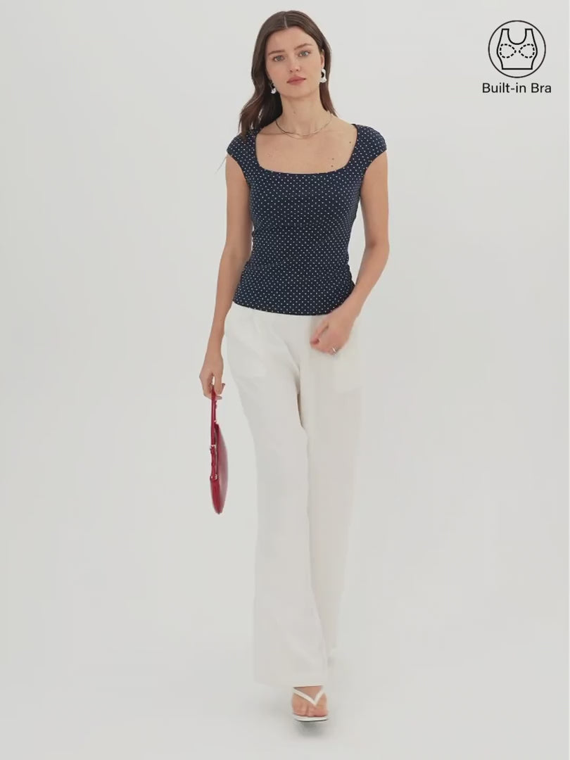 OGLmove Polka Dots Square Neck Bra Top