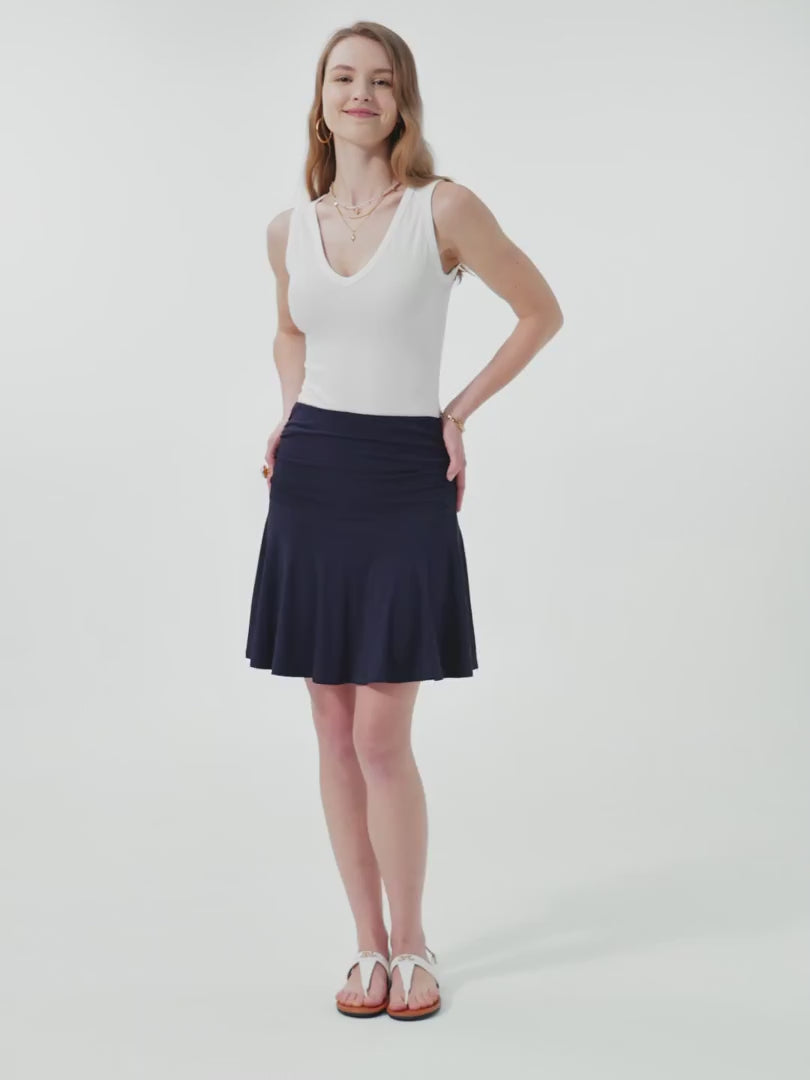 OGLmove Essential Ruched Mini Circle Skirt with Lined Shorts