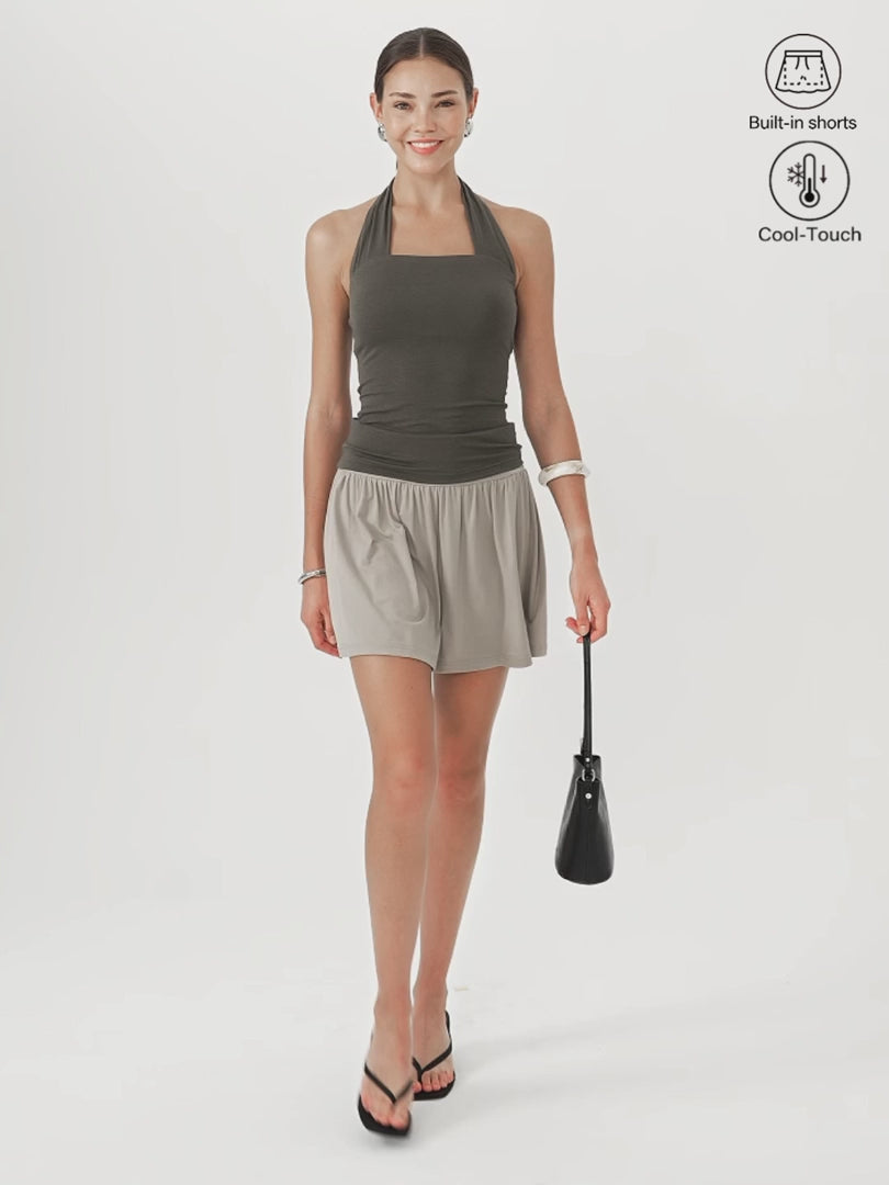 OGLmove Matte Smooth Gathered A-Line Skort
