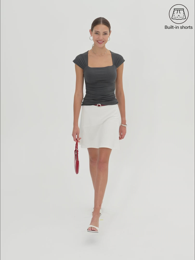 OGLmove Stretch Ponte Mid Rise Pull-On Mini Skirt